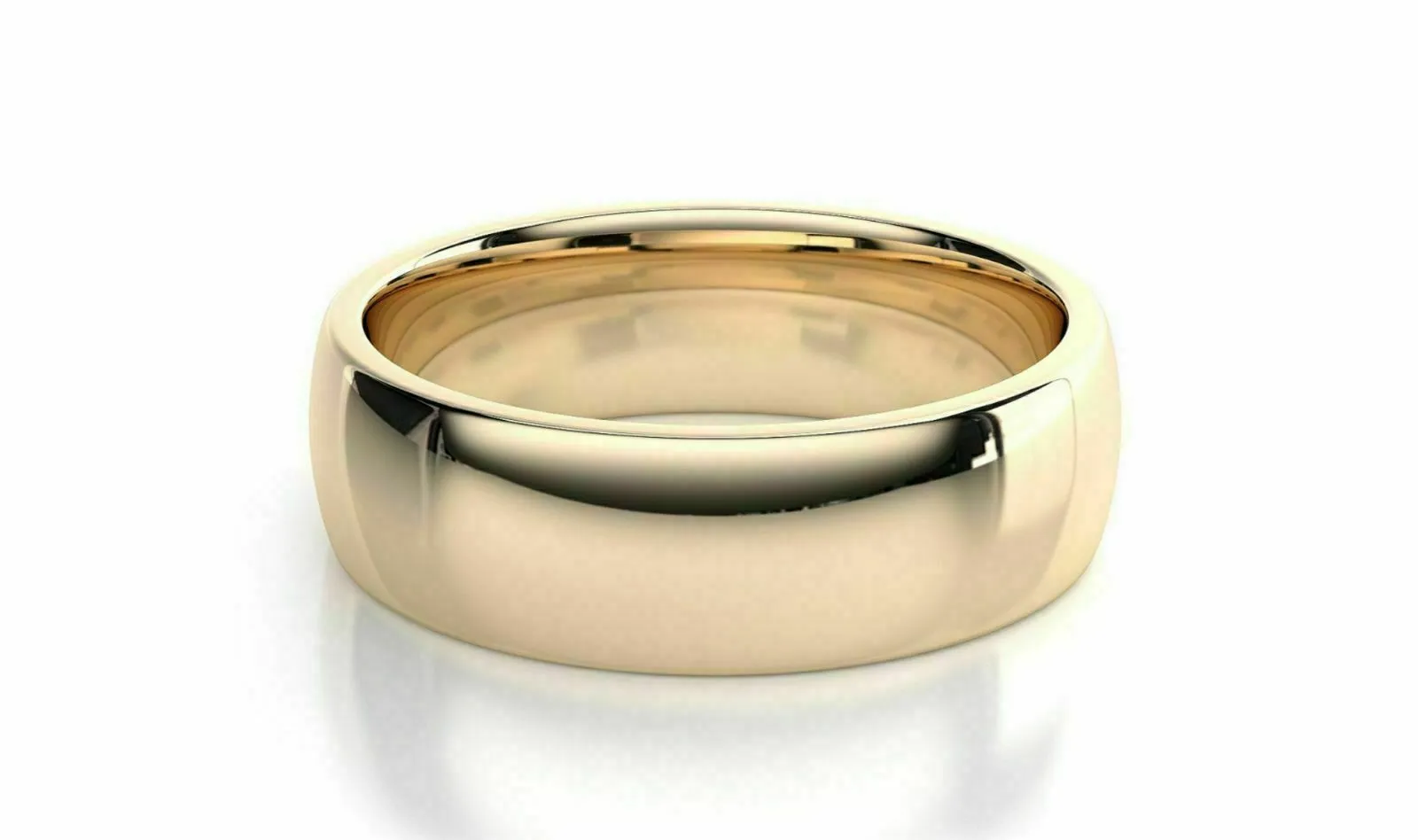 14k Solid Gold 7mm Comfort Fit Wedding Flat Band in 14k Yellow Gold All sizes 