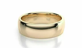 14k Solid Gold 7mm Comfort Fit Wedding Flat Band in 14k Yellow Gold All sizes 