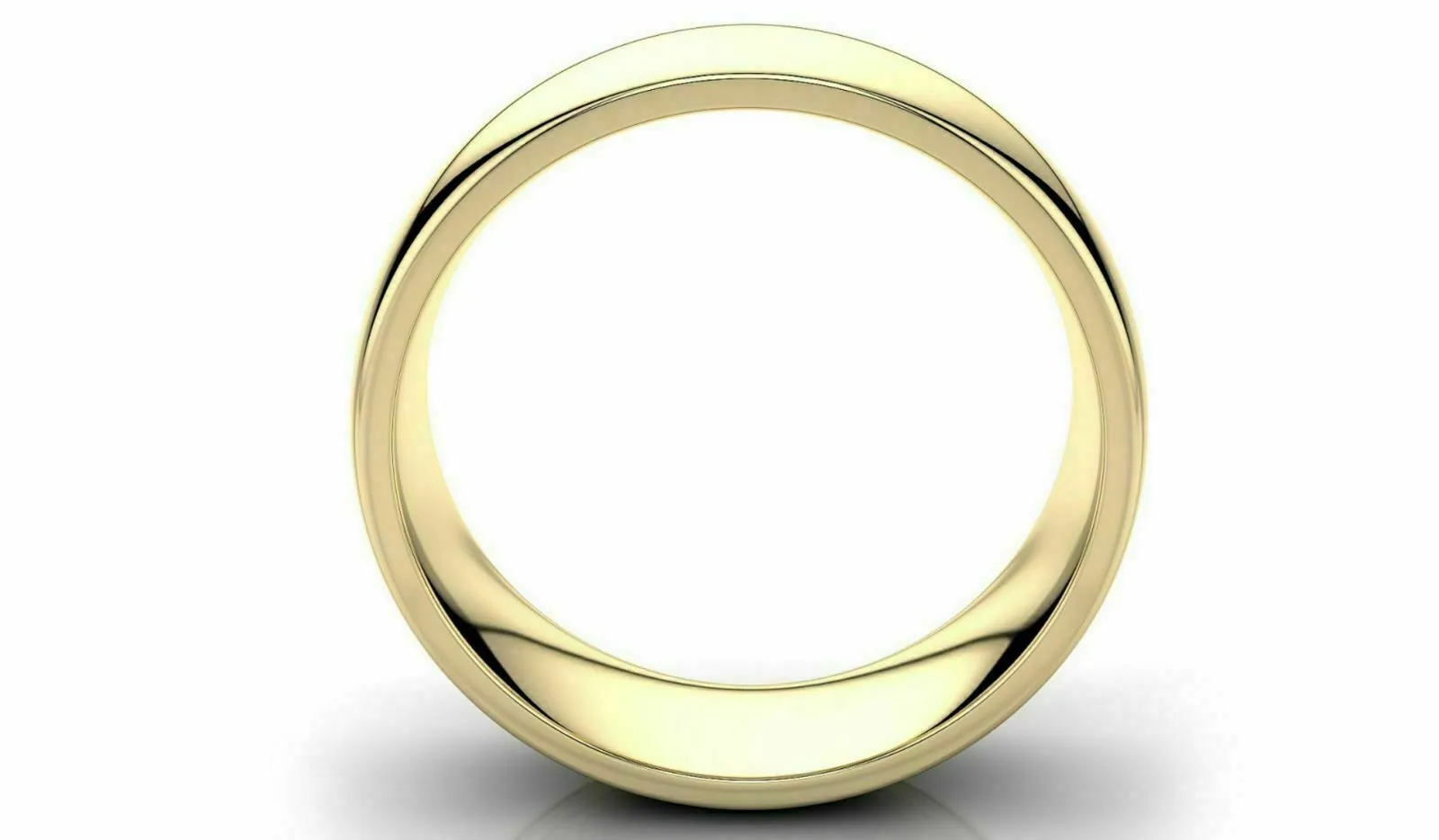 14k Solid Gold 7mm Comfort Fit Wedding Flat Band in 14k Yellow Gold All sizes 