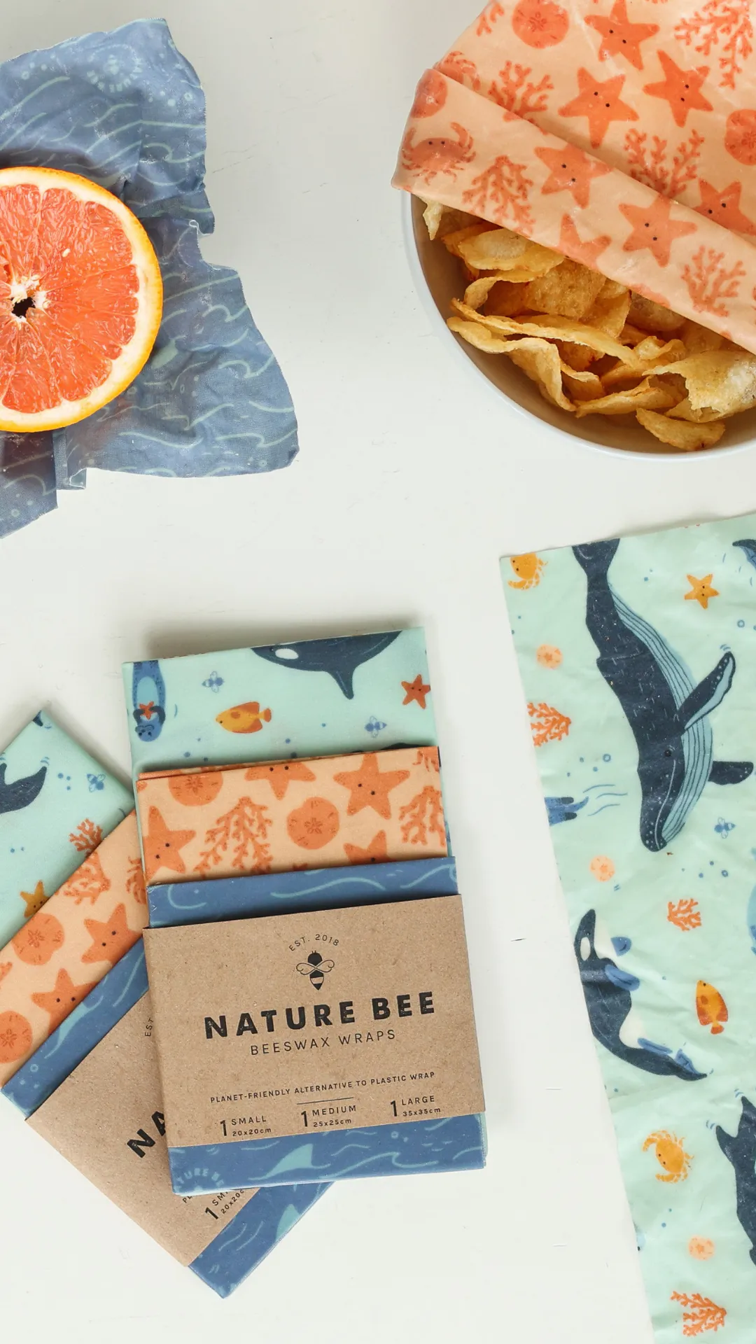 2.0 Ocean Beeswax Wrap Variety Set