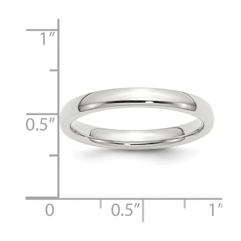 2mm to 6mm 10K White Gold Domed Comfort Fit Band