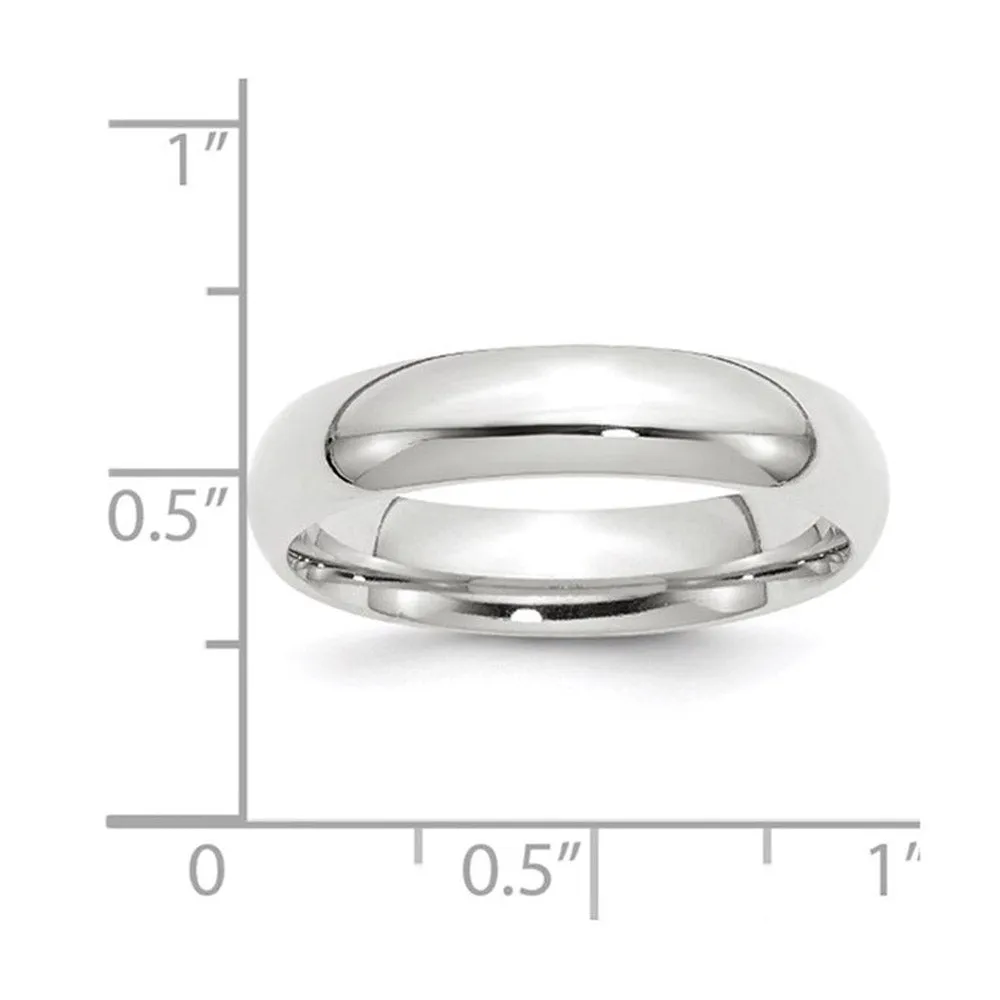 2mm to 6mm 10K White Gold Domed Comfort Fit Band