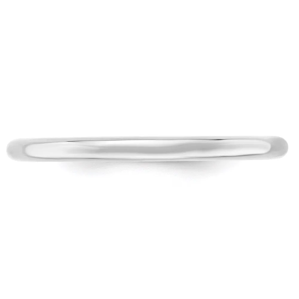 2mm to 6mm 10K White Gold Domed Comfort Fit Band