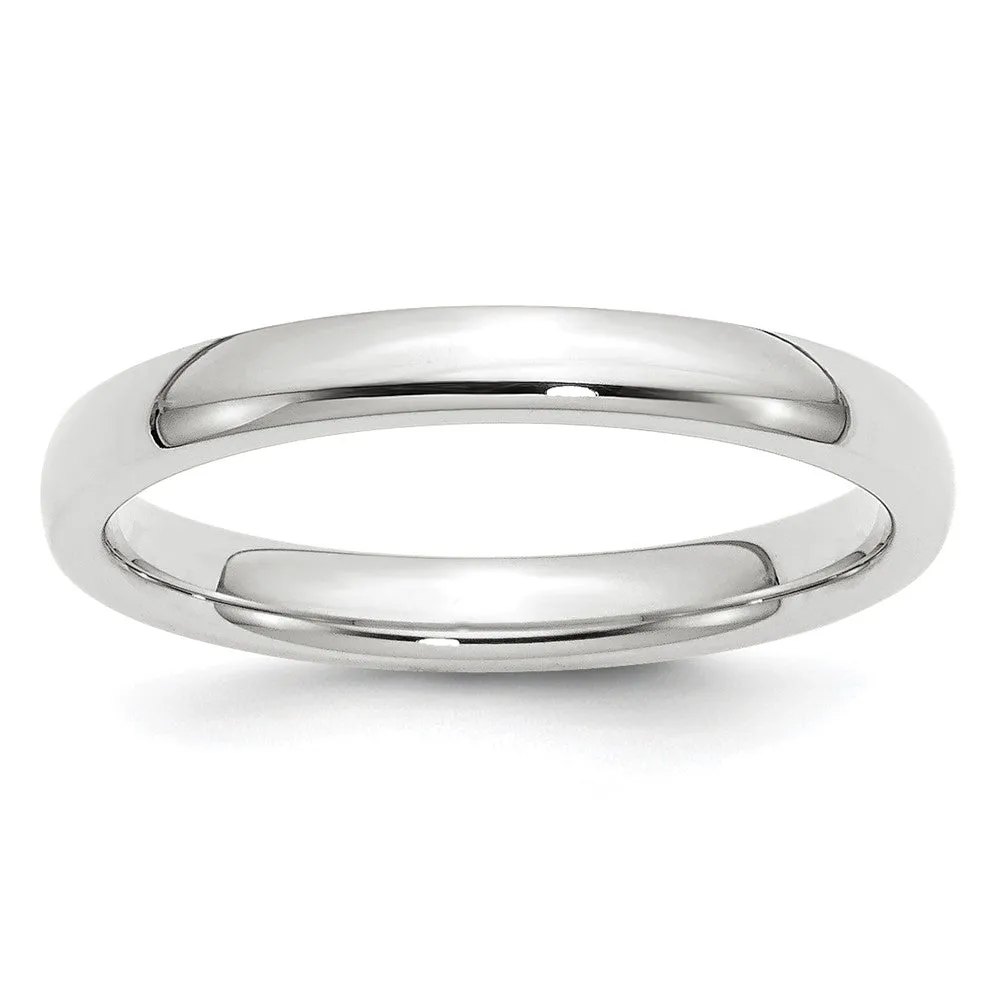 2mm to 6mm 10K White Gold Domed Comfort Fit Band