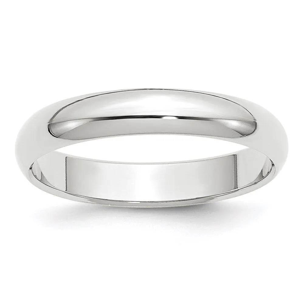 2mm to 6mm 10K White Gold Half Round Standard Fit Band