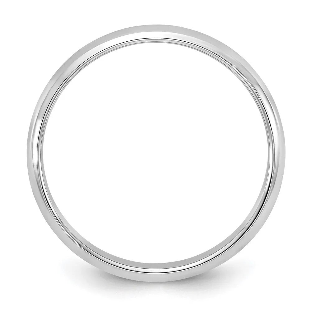 2mm to 6mm 10K White Gold Half Round Standard Fit Band