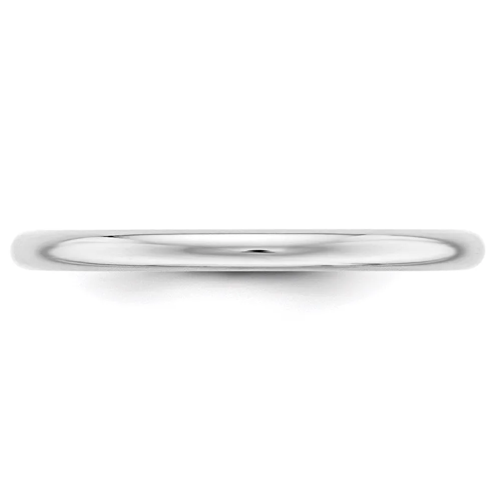 2mm to 6mm 10K White Gold Half Round Standard Fit Band