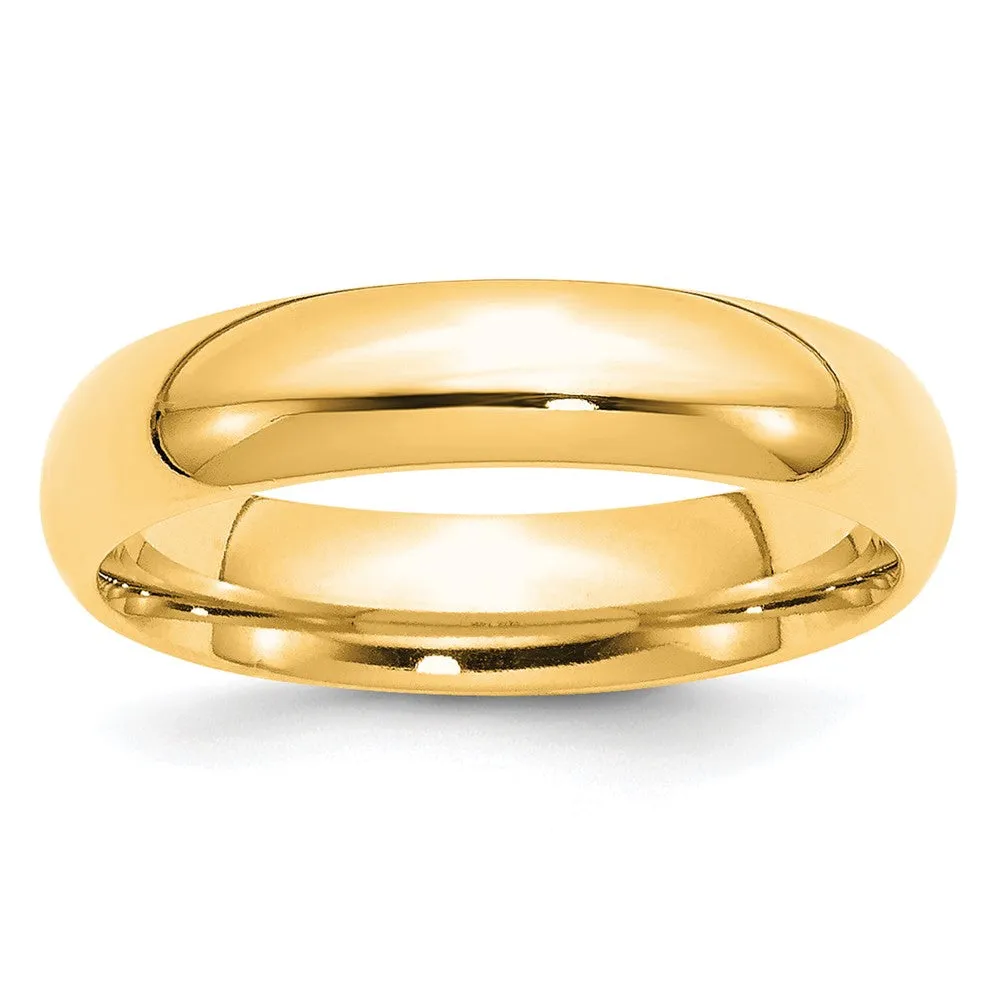 2mm to 6mm 10K Yellow Gold Domed Comfort Fit Band