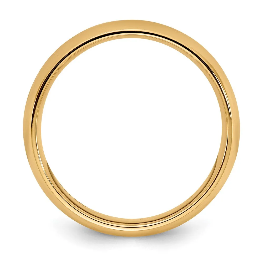 2mm to 6mm 10K Yellow Gold Domed Comfort Fit Band