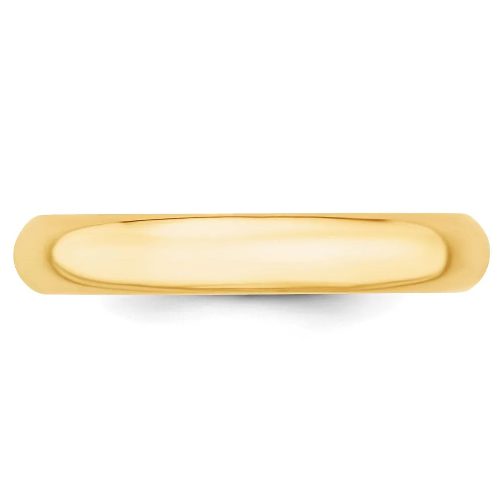 2mm to 6mm 10K Yellow Gold Domed Comfort Fit Band