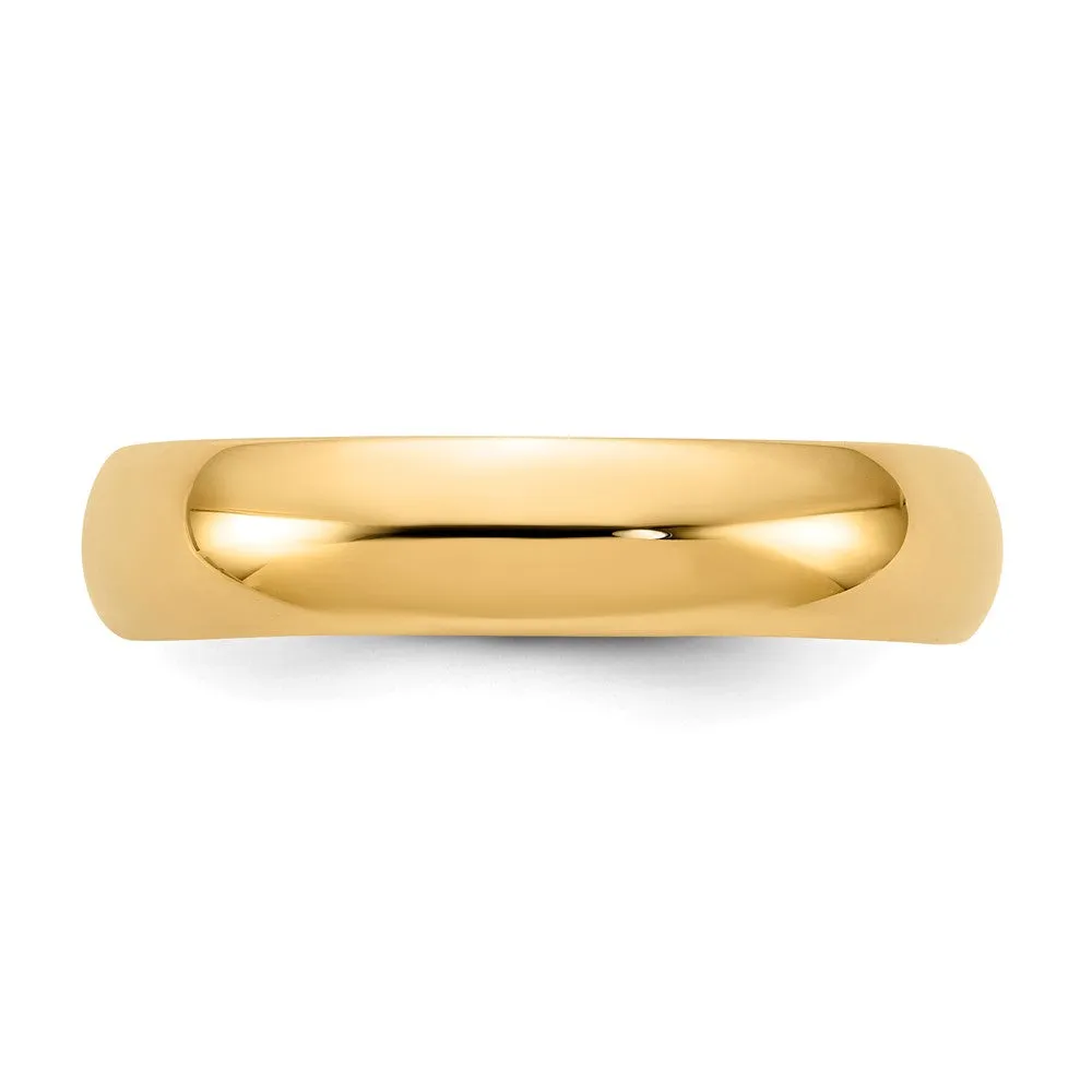 2mm to 6mm 10K Yellow Gold Domed Comfort Fit Band