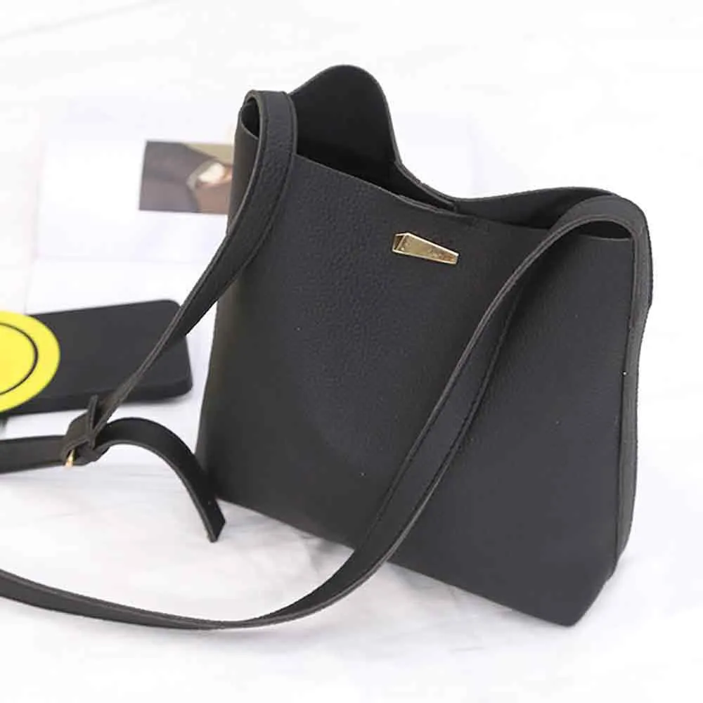 2PC Women Simple Messenger Bags PU Leather Mini Crossbody Bag bolsos femenina