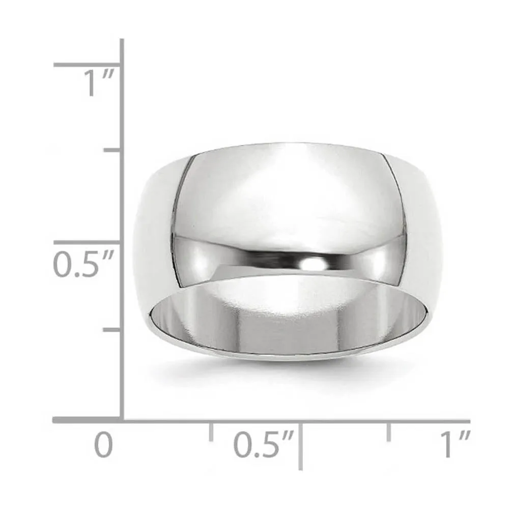 7mm to 12mm 14K White Gold Half Round Standard Fit Band