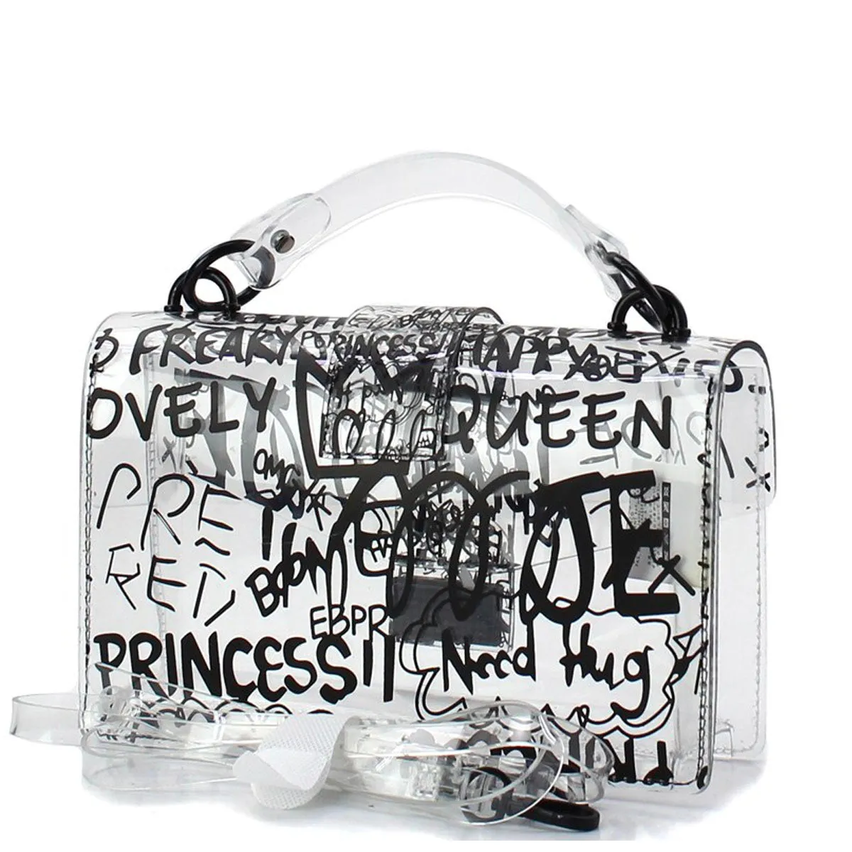 ACE Fashion Clear Graffiti Messenger Bag