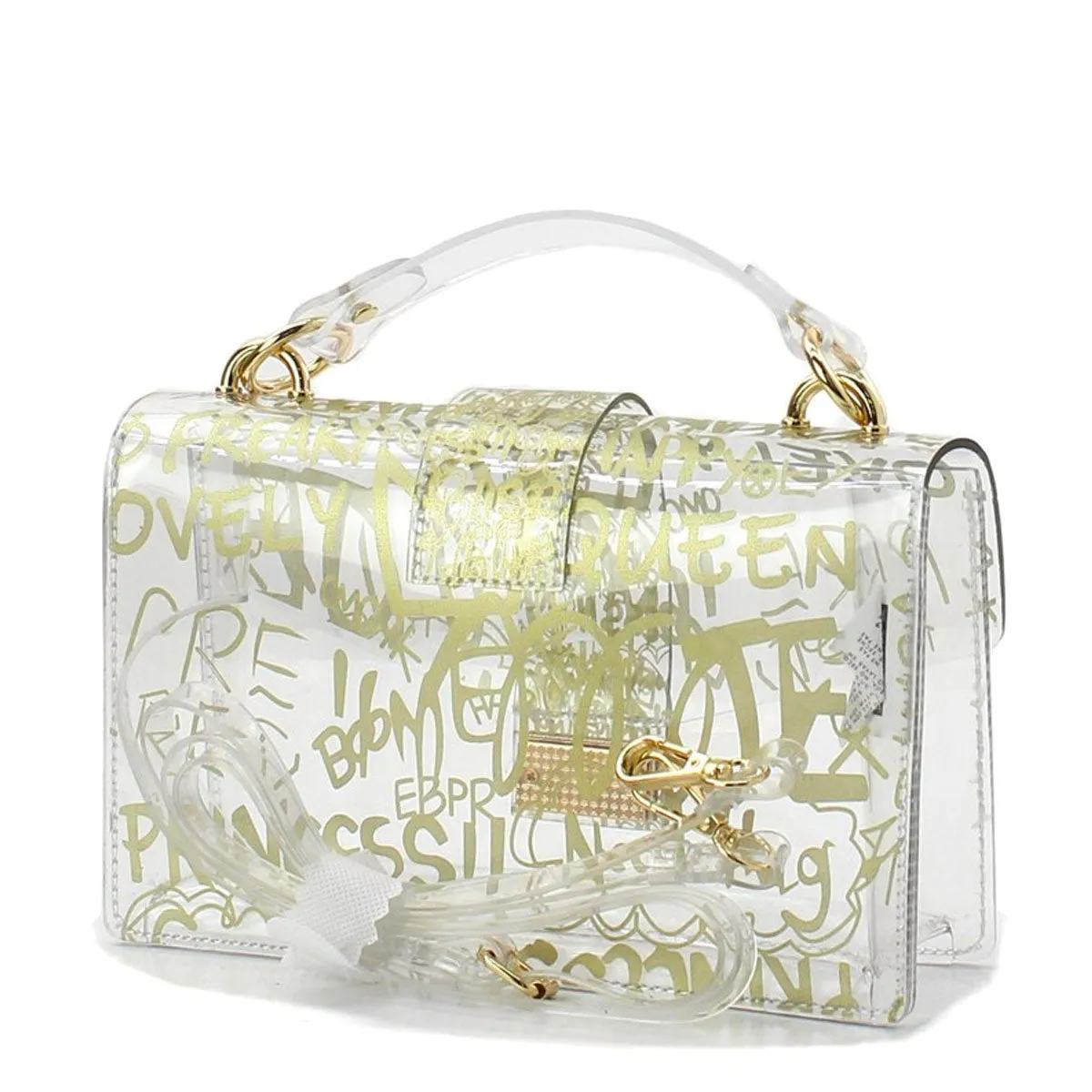 ACE Fashion Clear Graffiti Messenger Bag