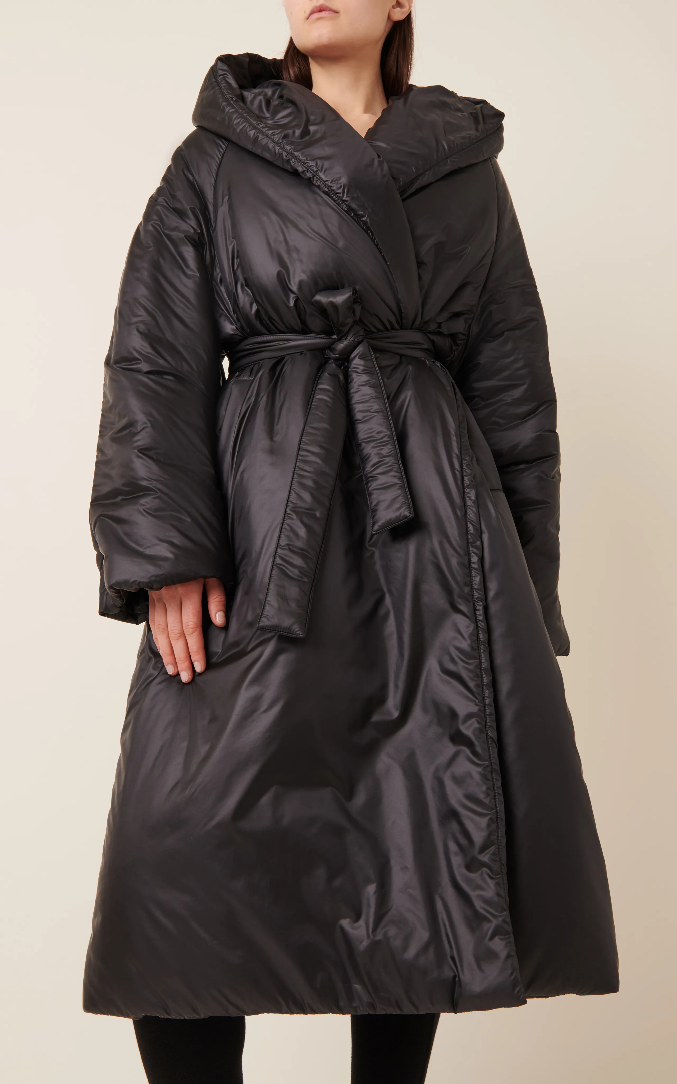 ALAÏA Belted Padded Nylon Coat