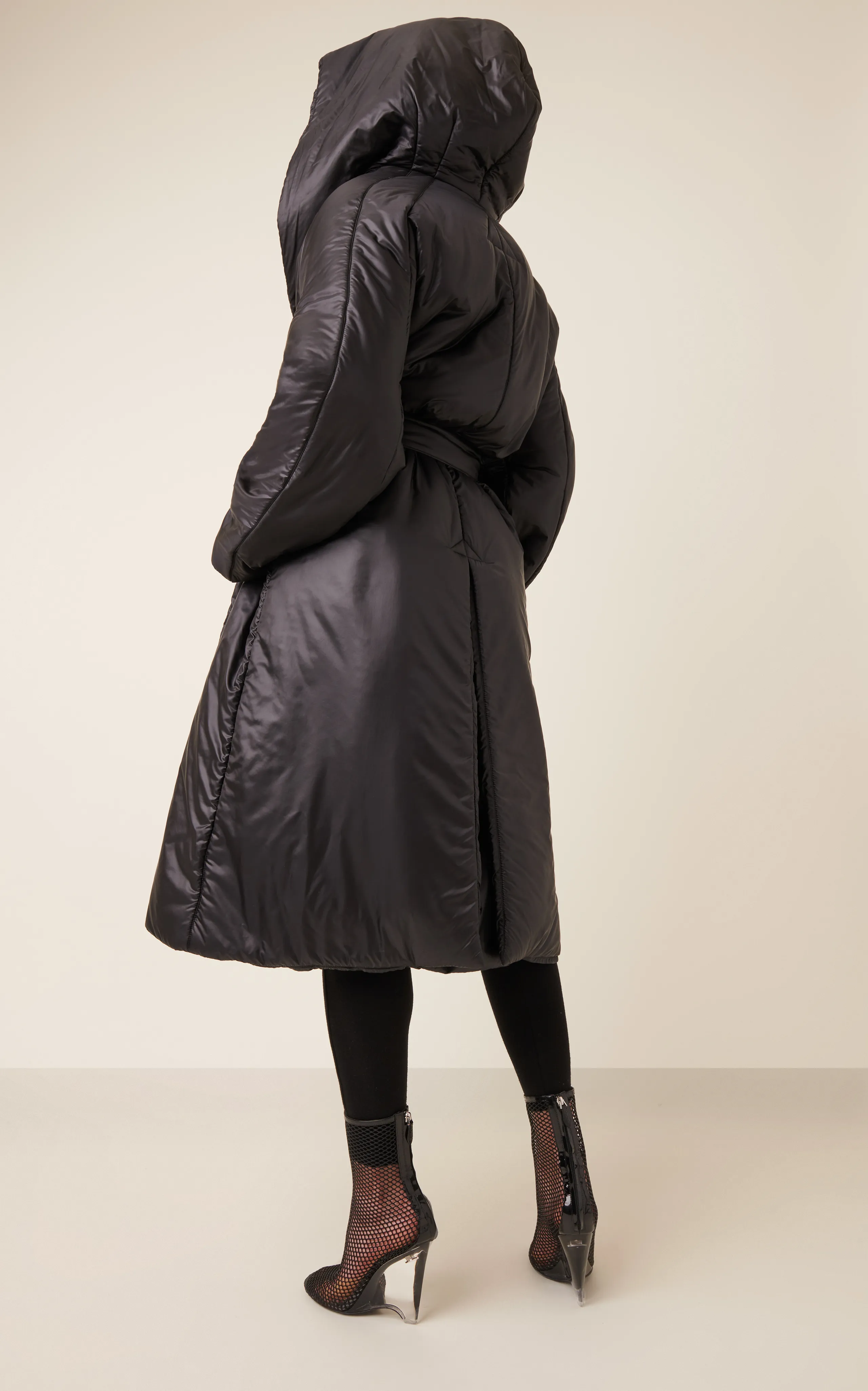 ALAÏA Belted Padded Nylon Coat