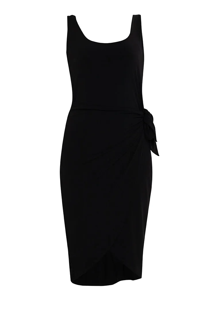 Axton Sleeveless Wrap Contour Dress