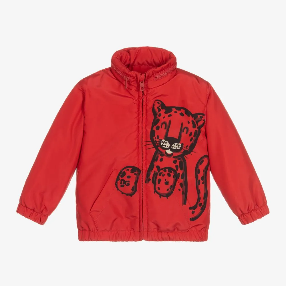 Baby Boys Red Leopard Coat