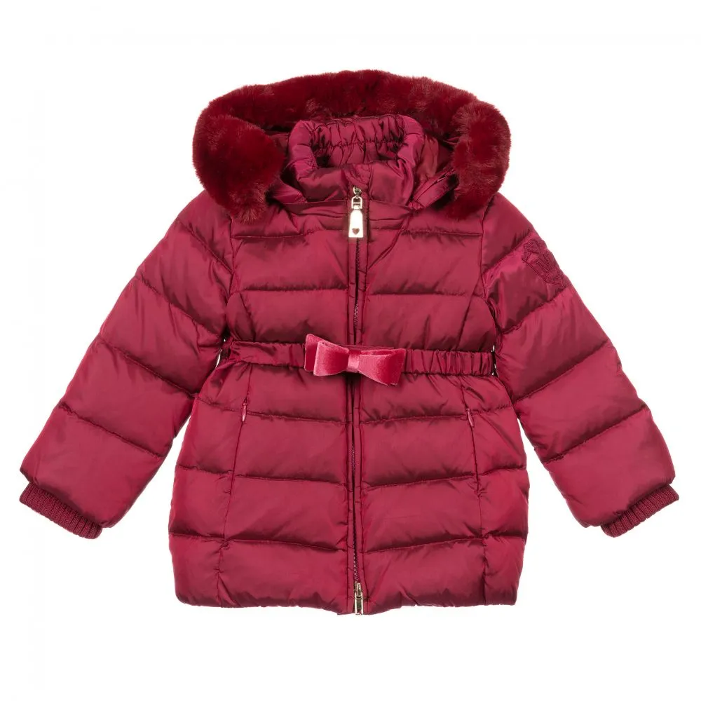 Baby Girls Red Puffer Coat 