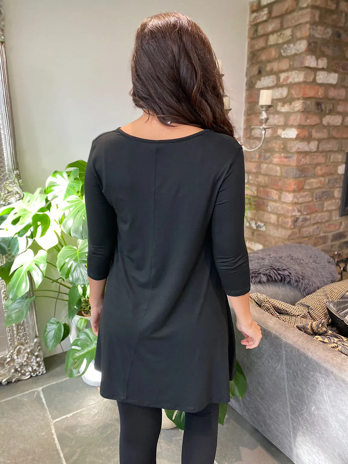 Black 3/4 Sleeve Tunic Paris