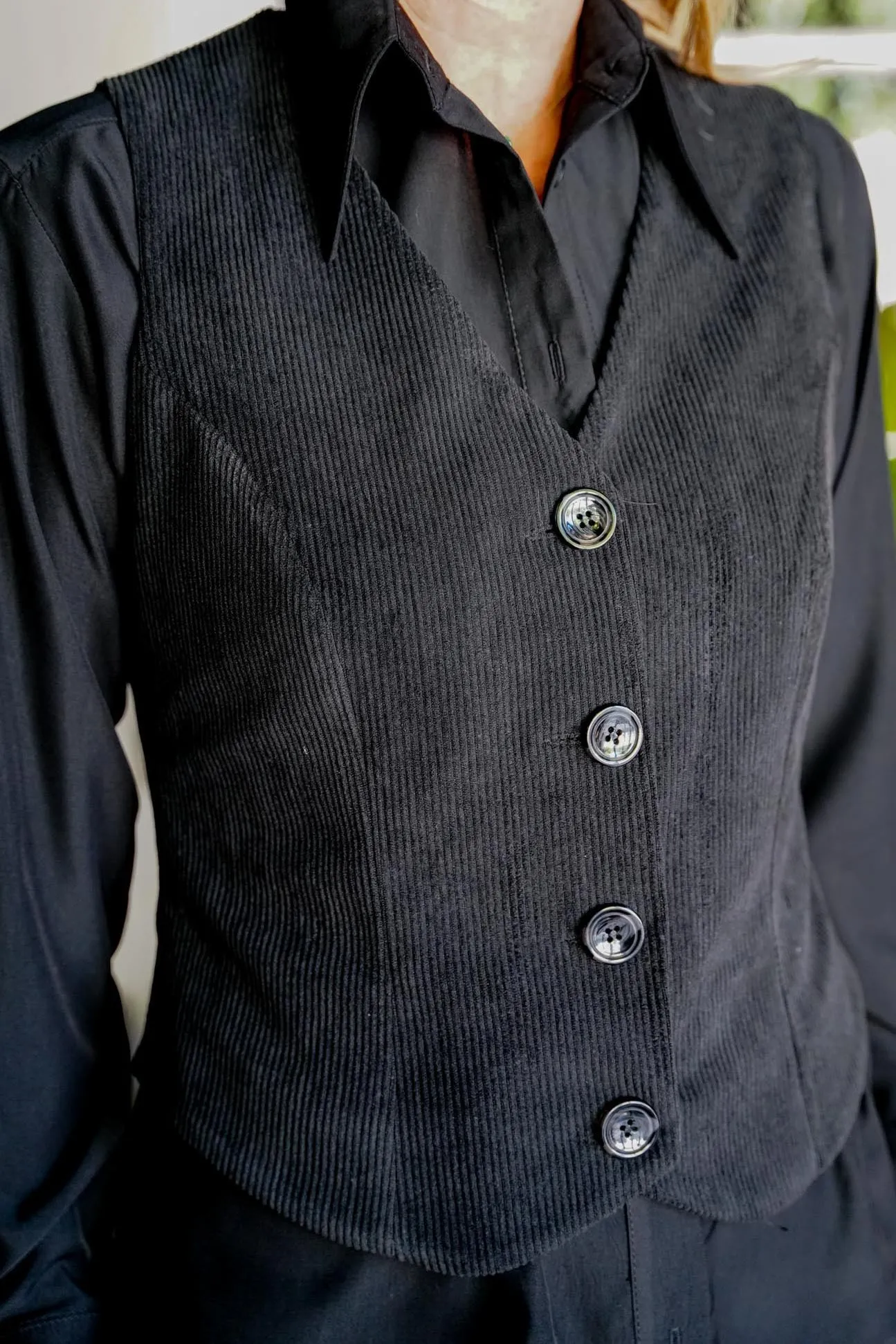 Black Corduroy Waistcoat