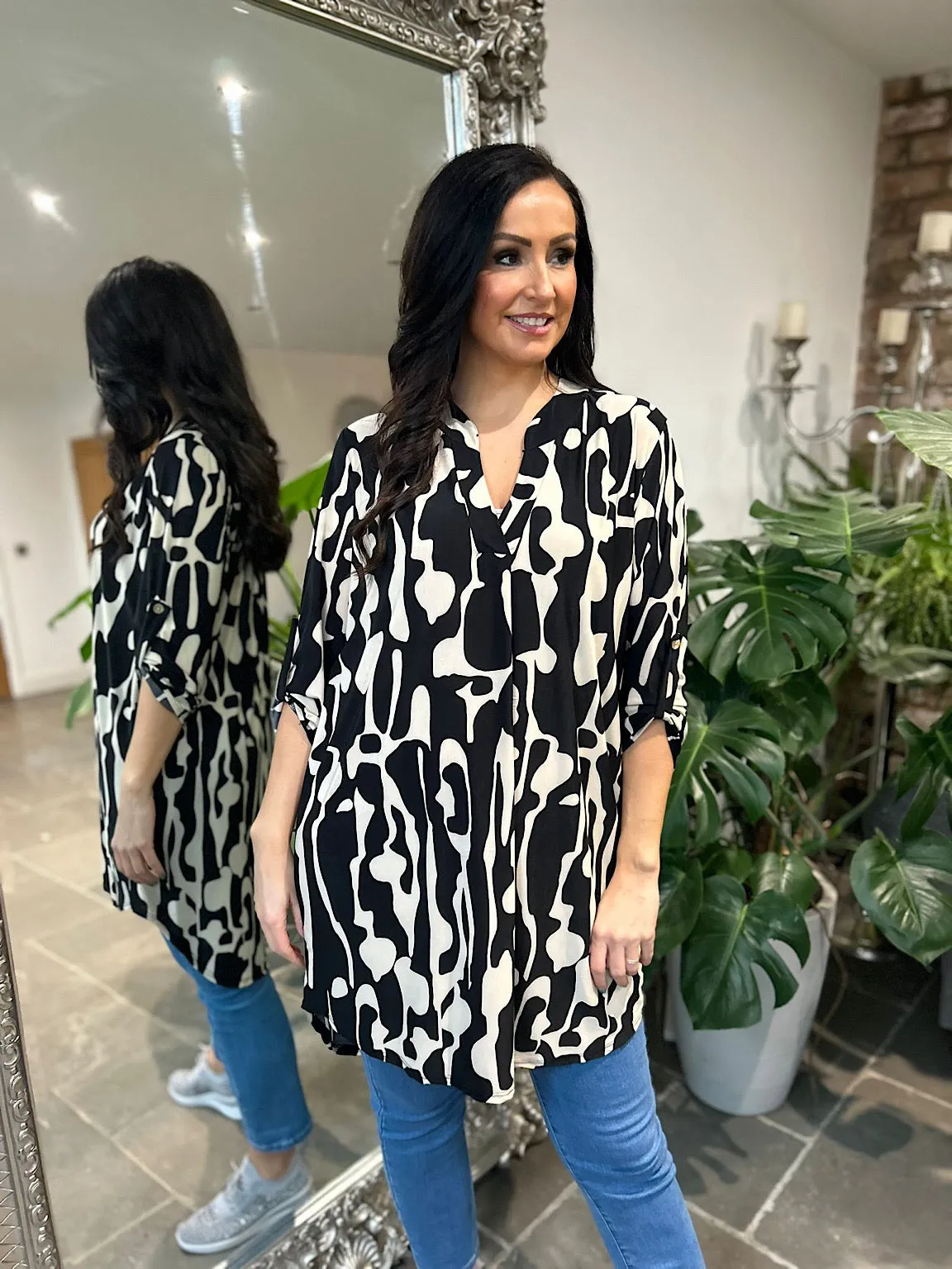 Black Patterned Tunic Gloria