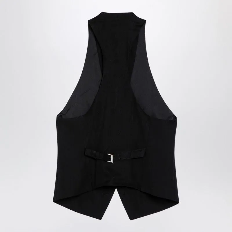 BLACK WOOL WAISTCOAT