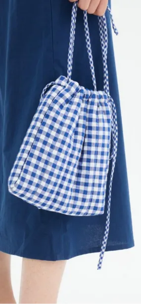 Blue Gingham Satchel