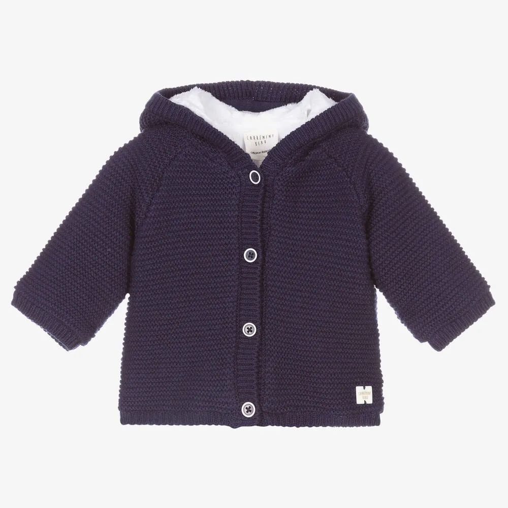 Blue Organic Cotton Knit Coat