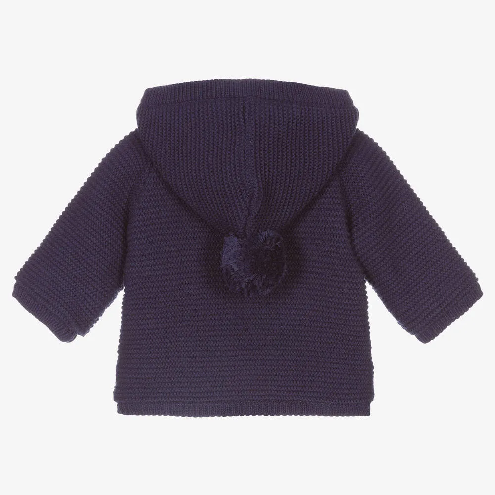 Blue Organic Cotton Knit Coat