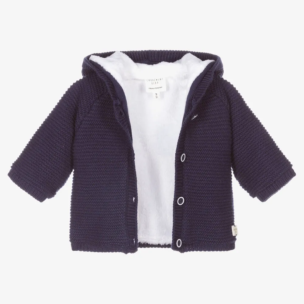 Blue Organic Cotton Knit Coat