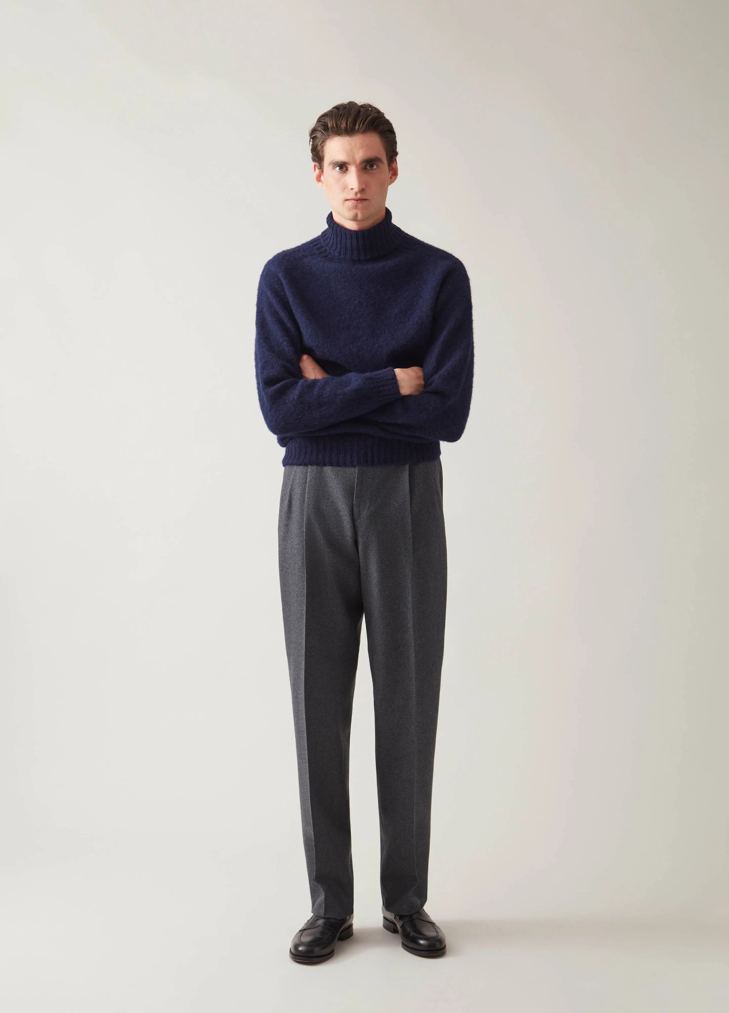 Bosse Shaggy Roll Neck - Navy