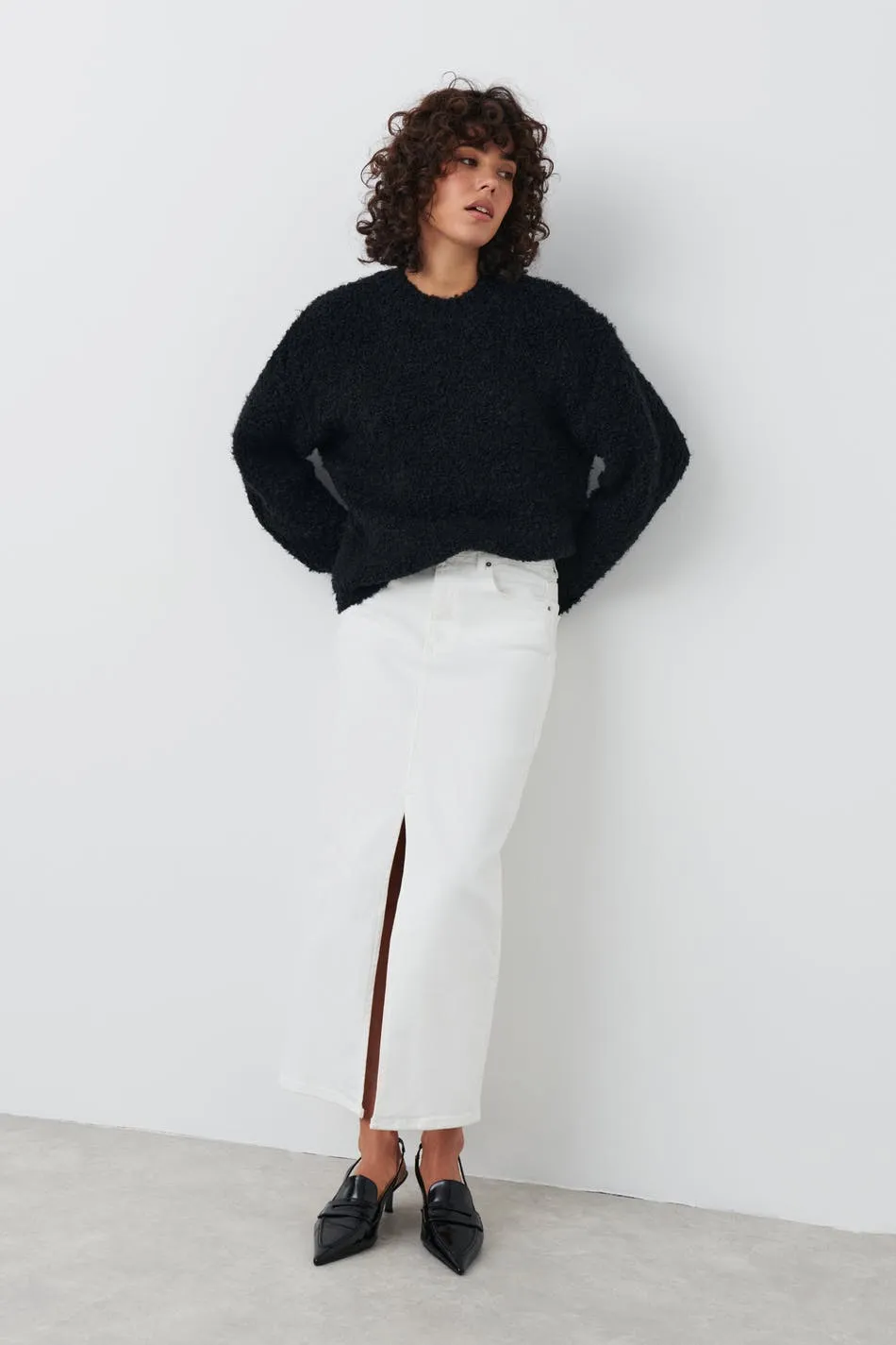 Boucle knitted sweater