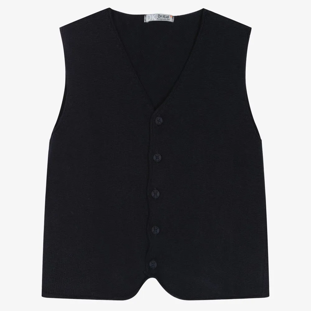 Boys Blue Knitted Waistcoat