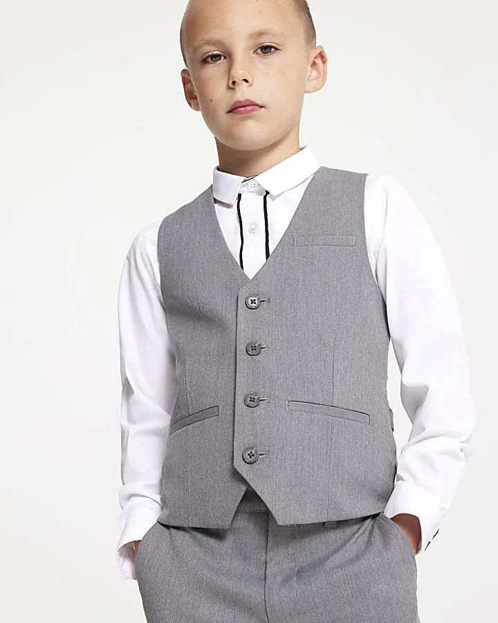 Boys grey suit waistcoat