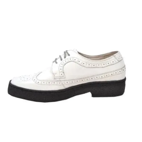 British Walkers Wingtip Low Cut Men's White Leather Oxfords