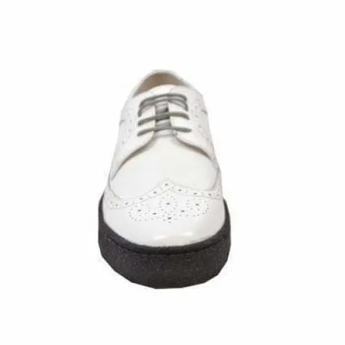 British Walkers Wingtip Low Cut Men's White Leather Oxfords