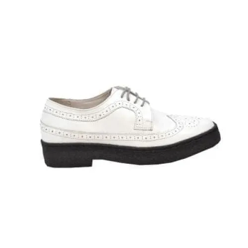 British Walkers Wingtip Low Cut Men's White Leather Oxfords