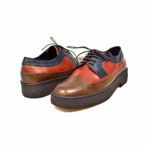 British Walkers Wingtips Men's Olive Burgundy Navy Leather Oxfords