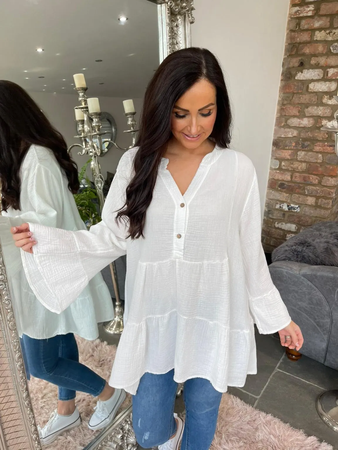 Button Tiered Top Belle