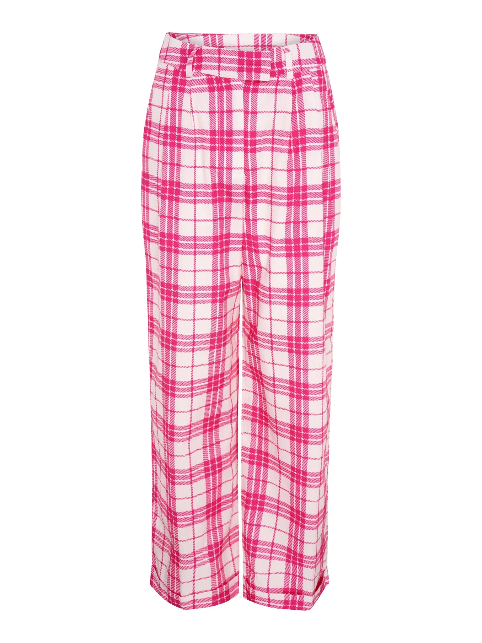 Candy Straight Leg Trouser in Pink Check