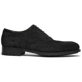 Caporicci 921 Suede Wingtip Oxfords Black