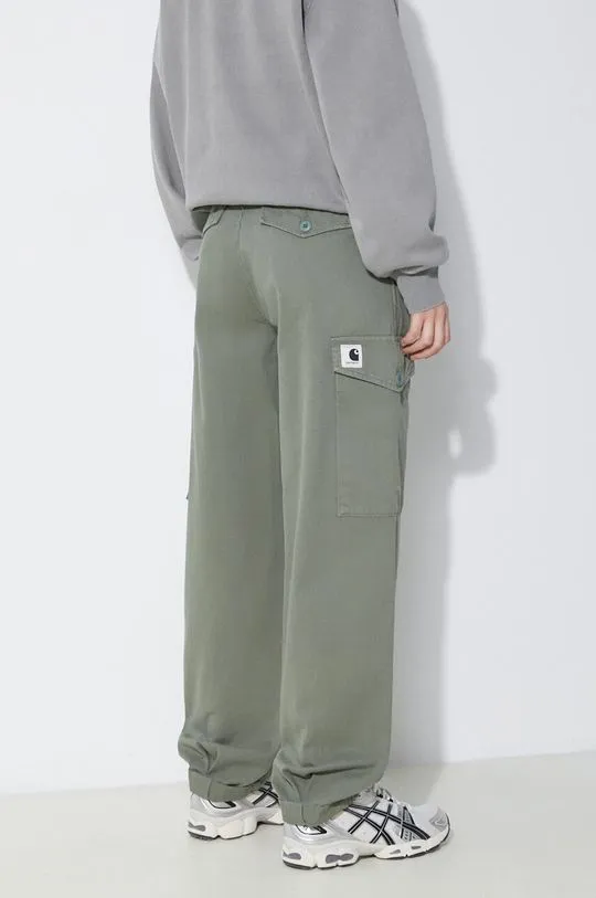 Carhartt WIP cotton trousers Collins Pant green color I029789.1YFGD