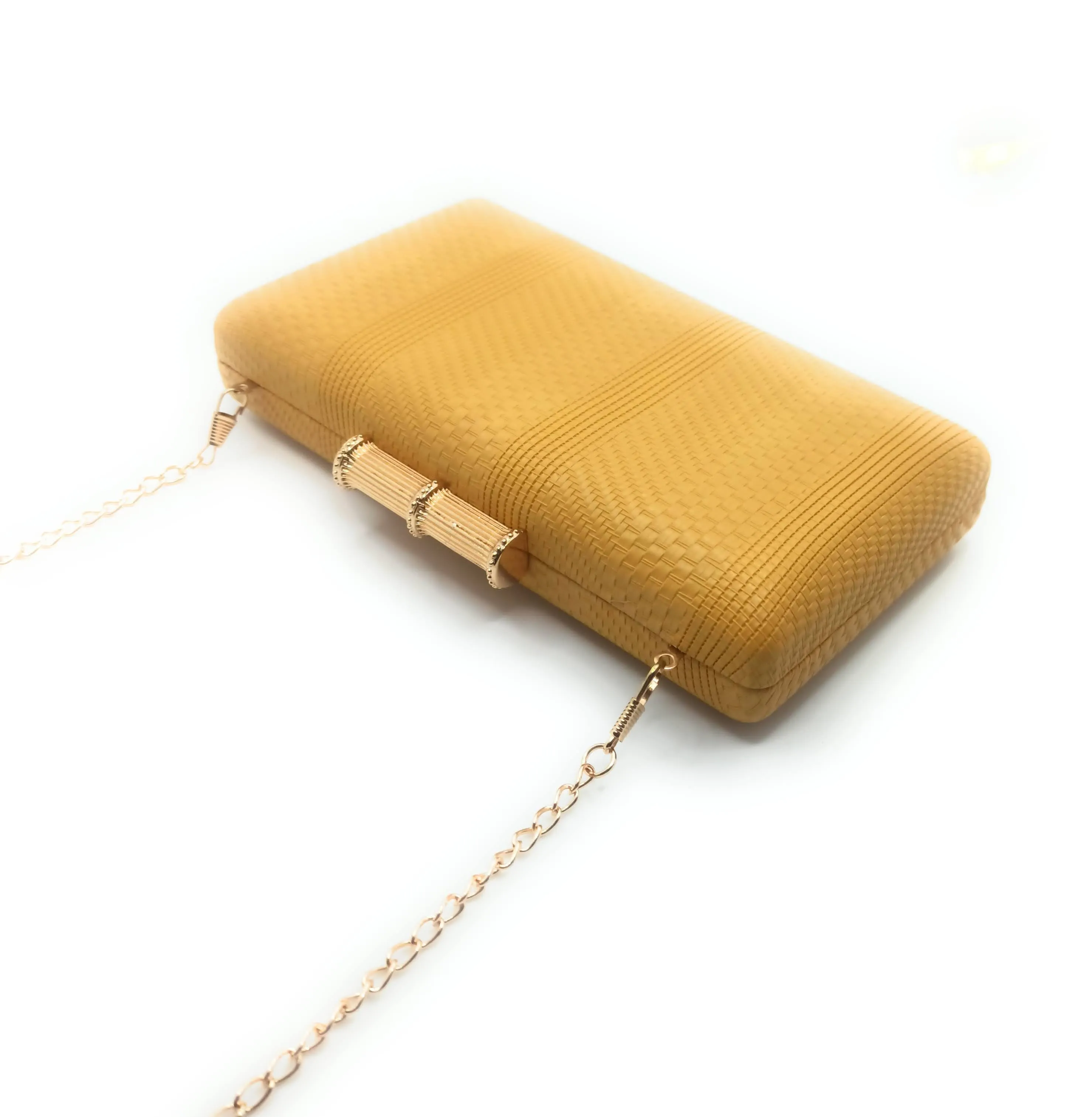 Cartera De Mano Bolso Fiesta · Bambú Mostaza