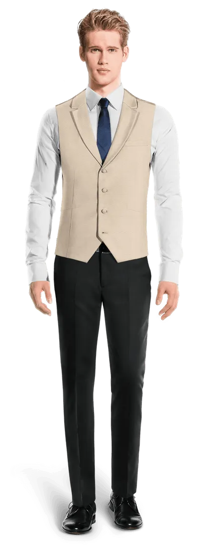 Champagne lapeled essential Waistcoat