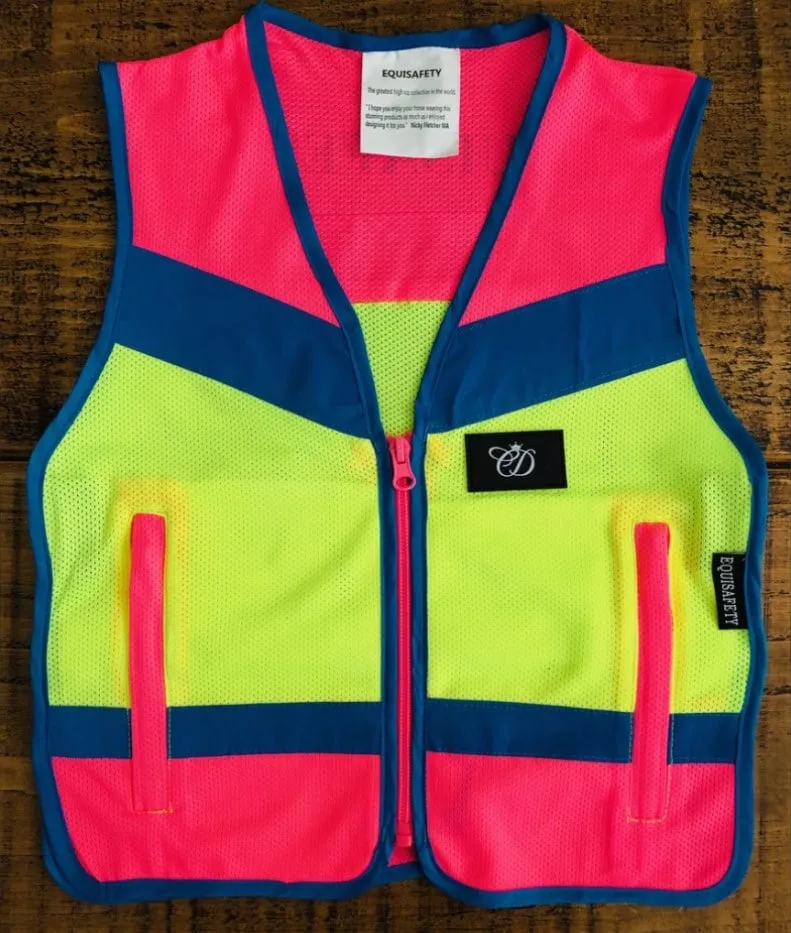 Charlotte Dujardin Multi Coloured Waistcoat Pink/Yellow | Ingatestone Saddlery