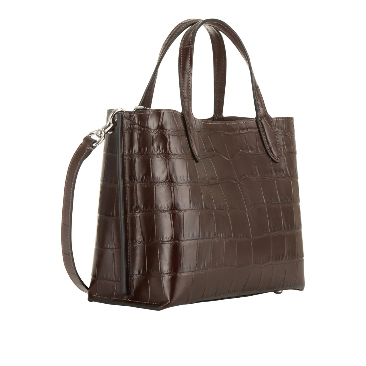 COACH Willow Leather Croc Tote Bag - Maple