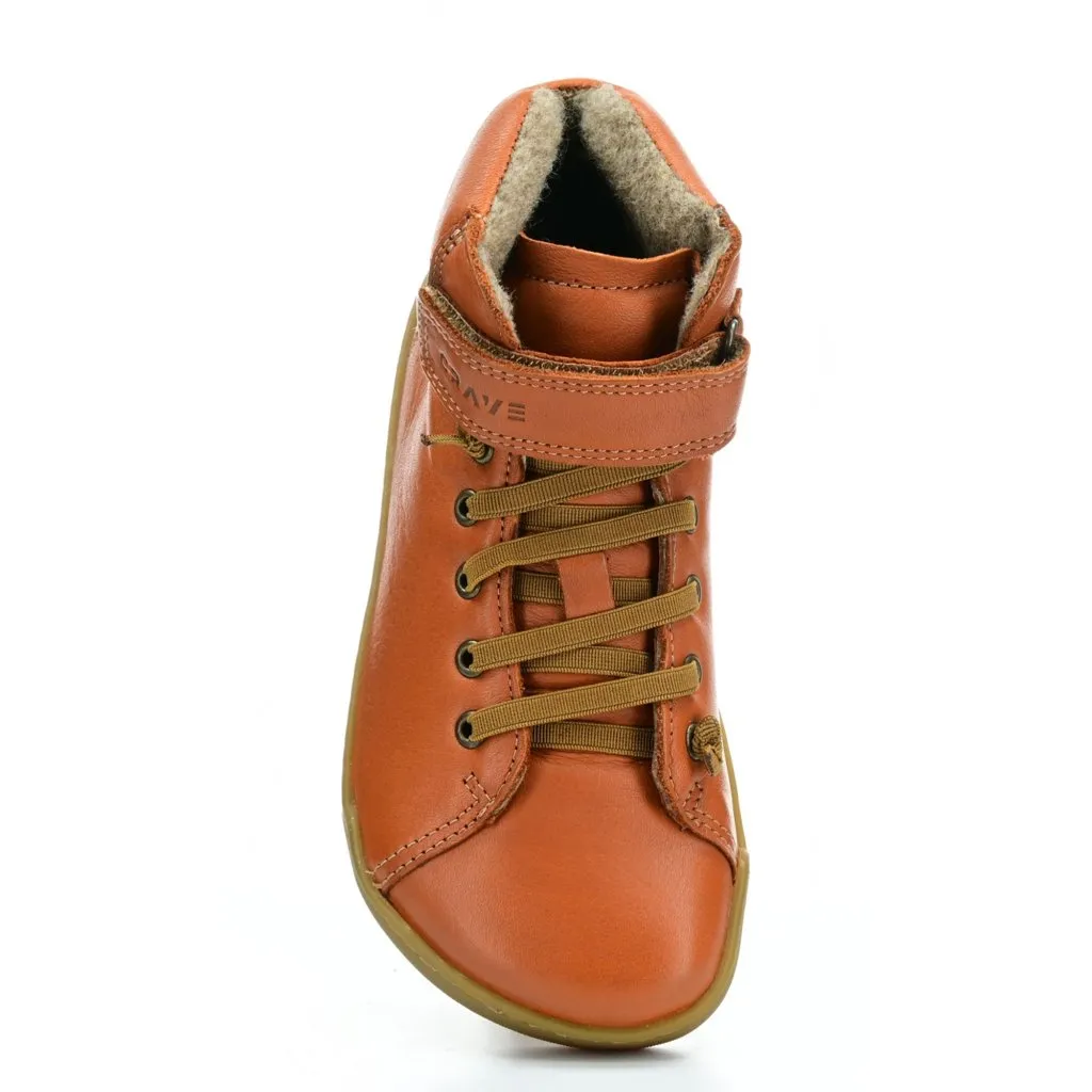 Crave Winfield Cognac winter barefoot shoes