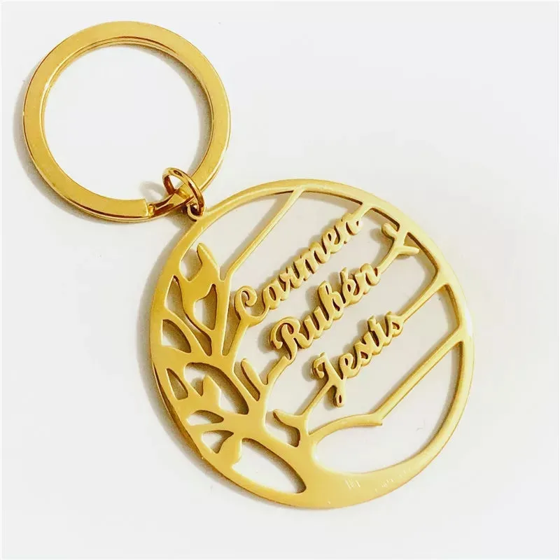 Custom Name Tree of Life Personalized Keychain